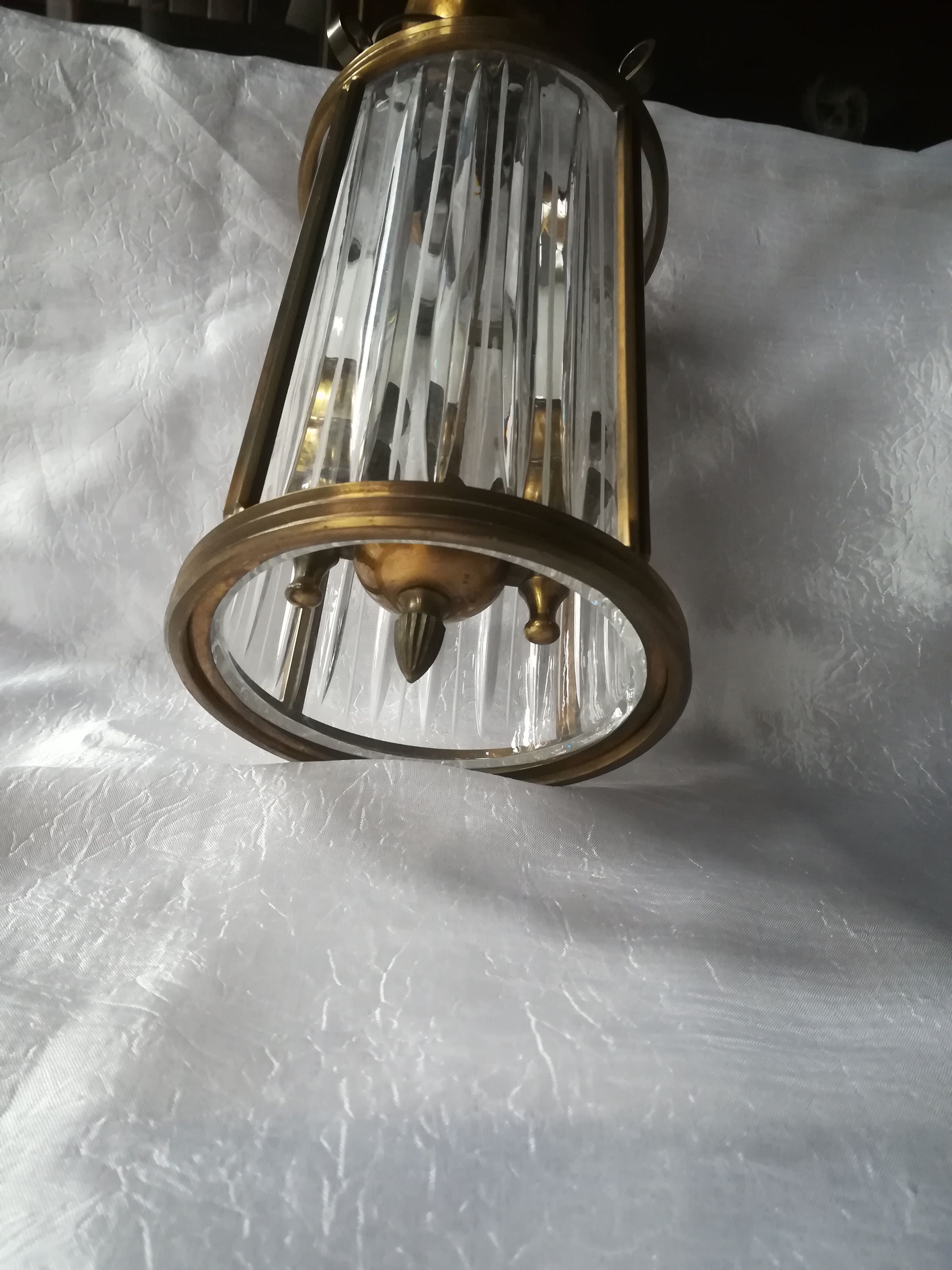 Bronze and crystal lantern
