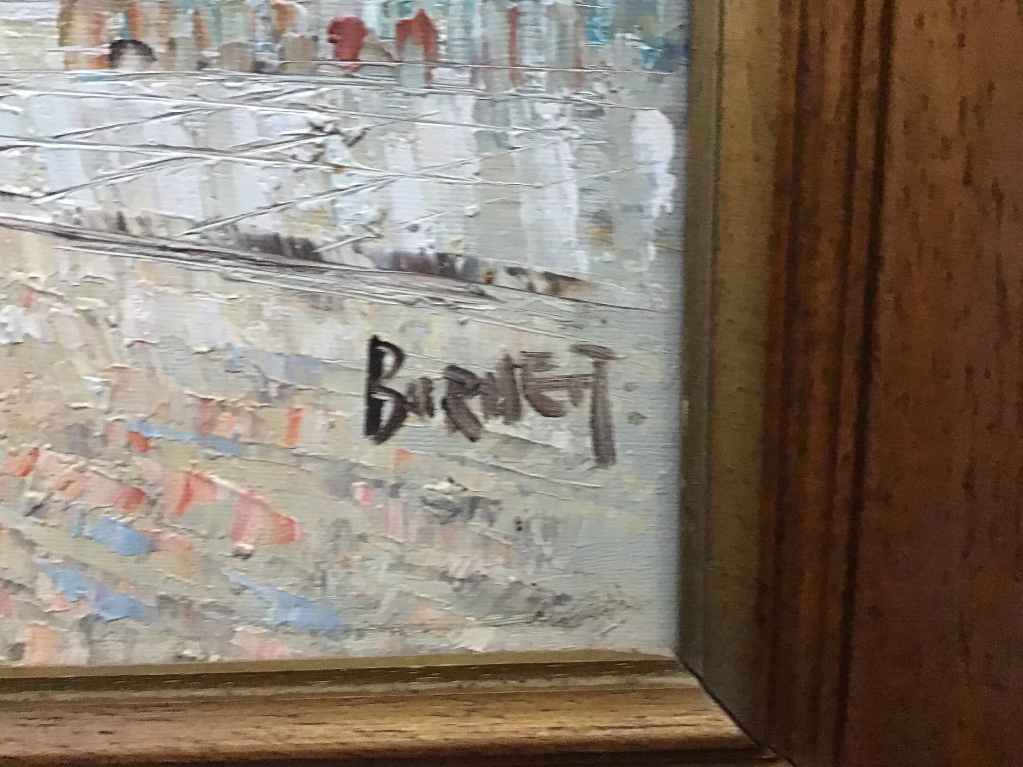 The Moulin Rouge seen from Boulevard Clichy Oil on canvas signed Burnett