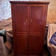 Secrétaire Art Déco en acajou – meuble de bureau ancien transformable