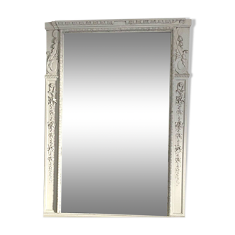 Louis XVI style mirror in wood and carved stucco 20th century