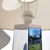 Hexagonal chrome table lamp