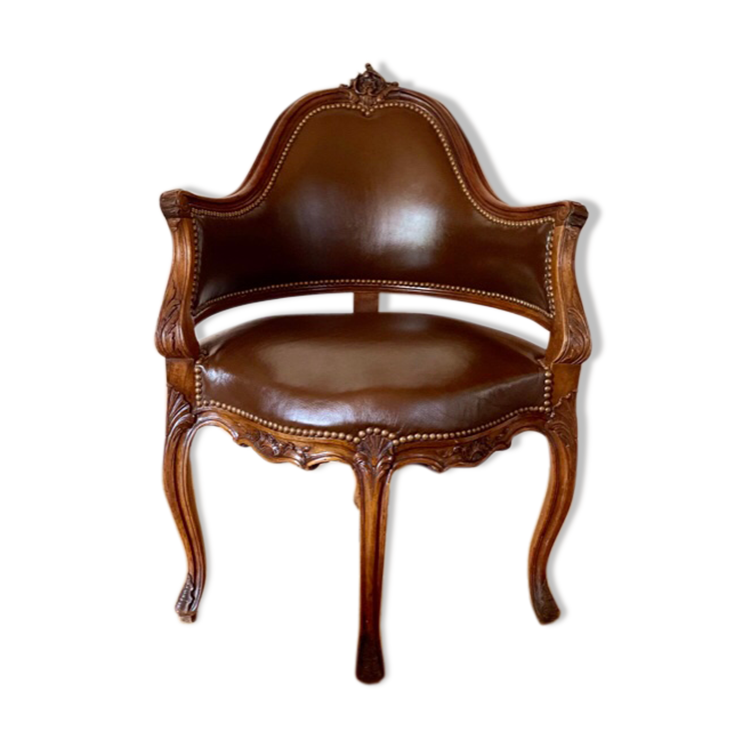 Fauteuil de bureau de style Louis XV d’époque fin XIX siècle