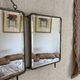 Vintage 1930s triptych barber mirror crocodile crystal - 30x69 cm