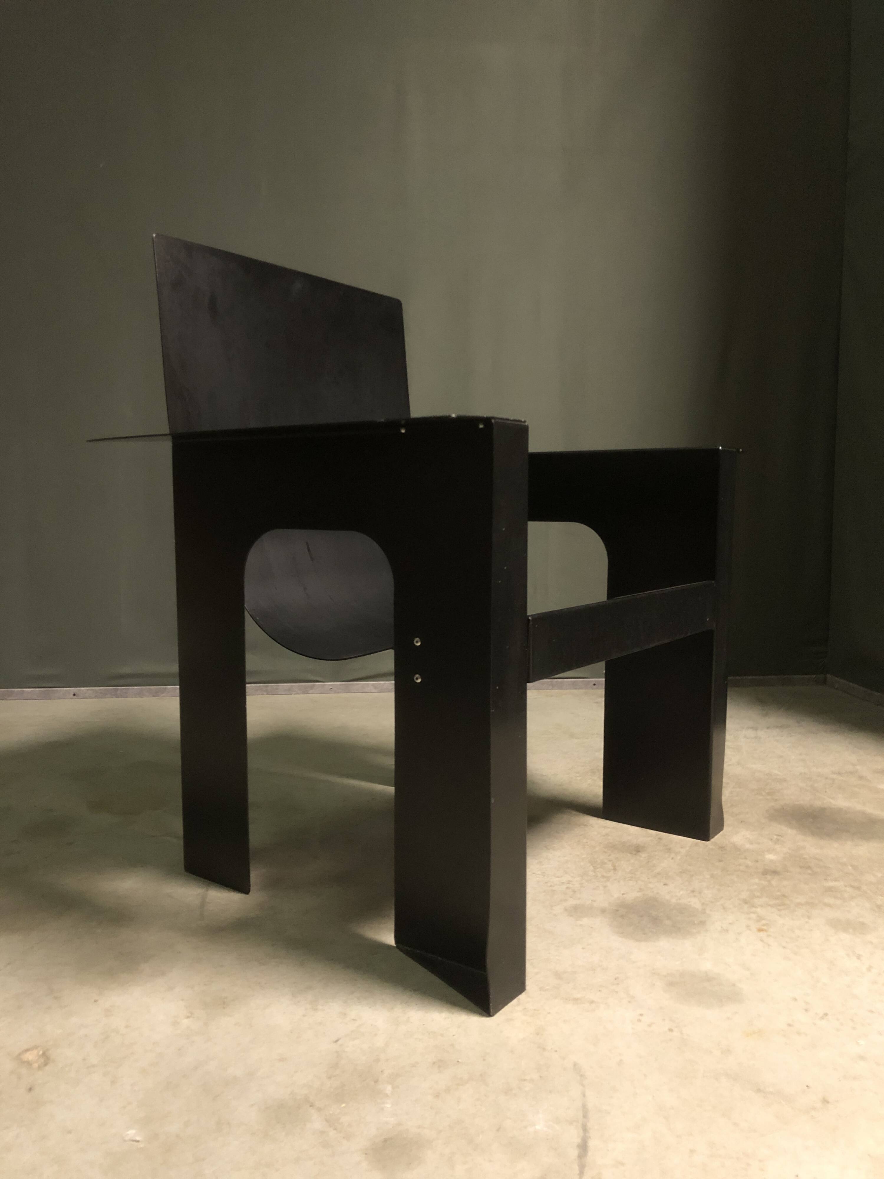 Rare rietveld arm chair by giandomenico belotti for alias, 1984