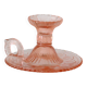 Cellar rat candle holder, pink glass