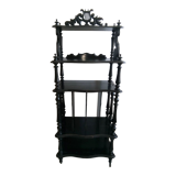 Black shelf 4 shelves on wheels