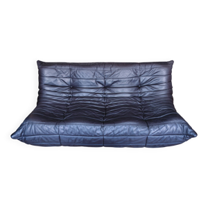 Togo 3 places cuir anthracite