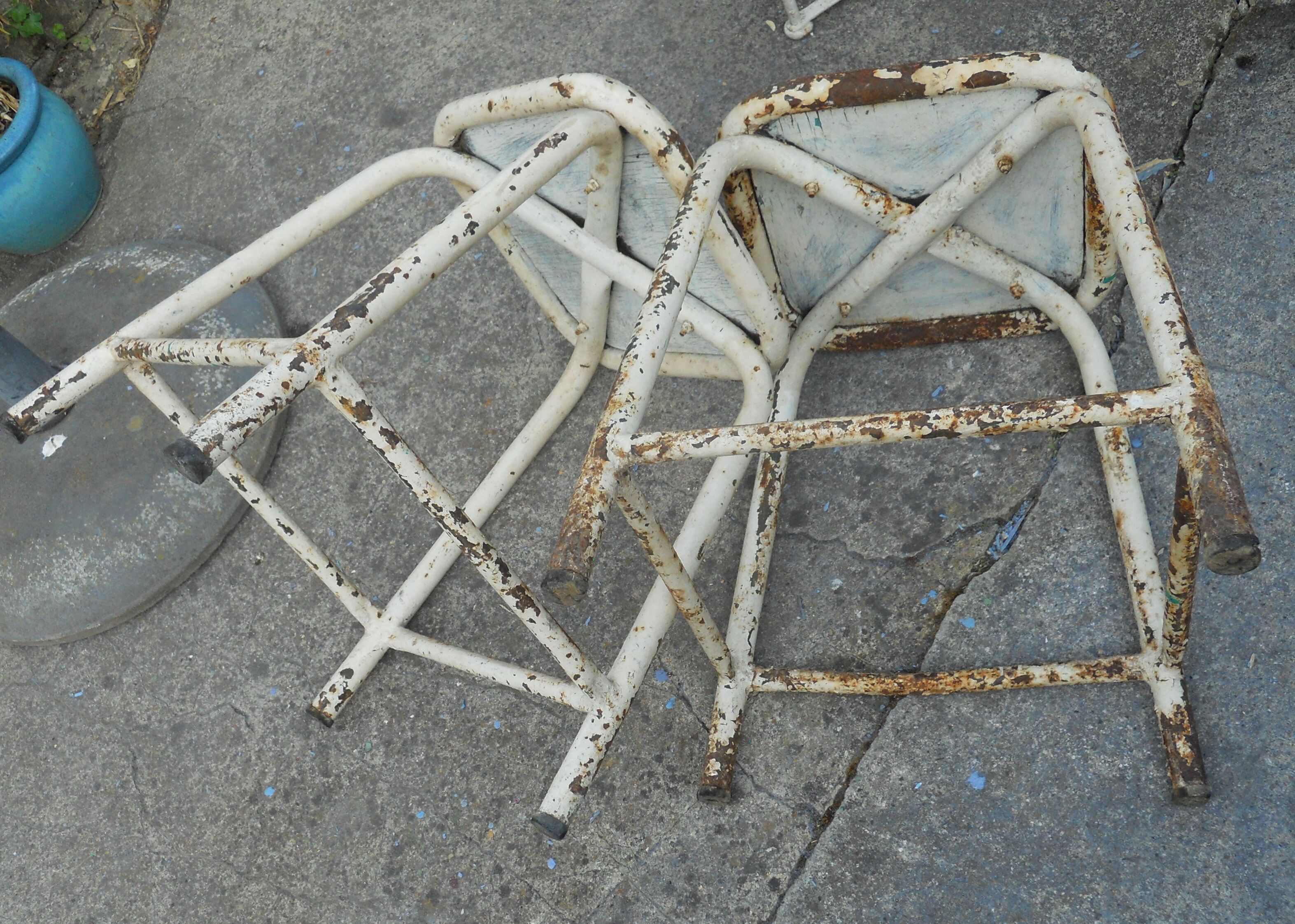Pair of industrial stools