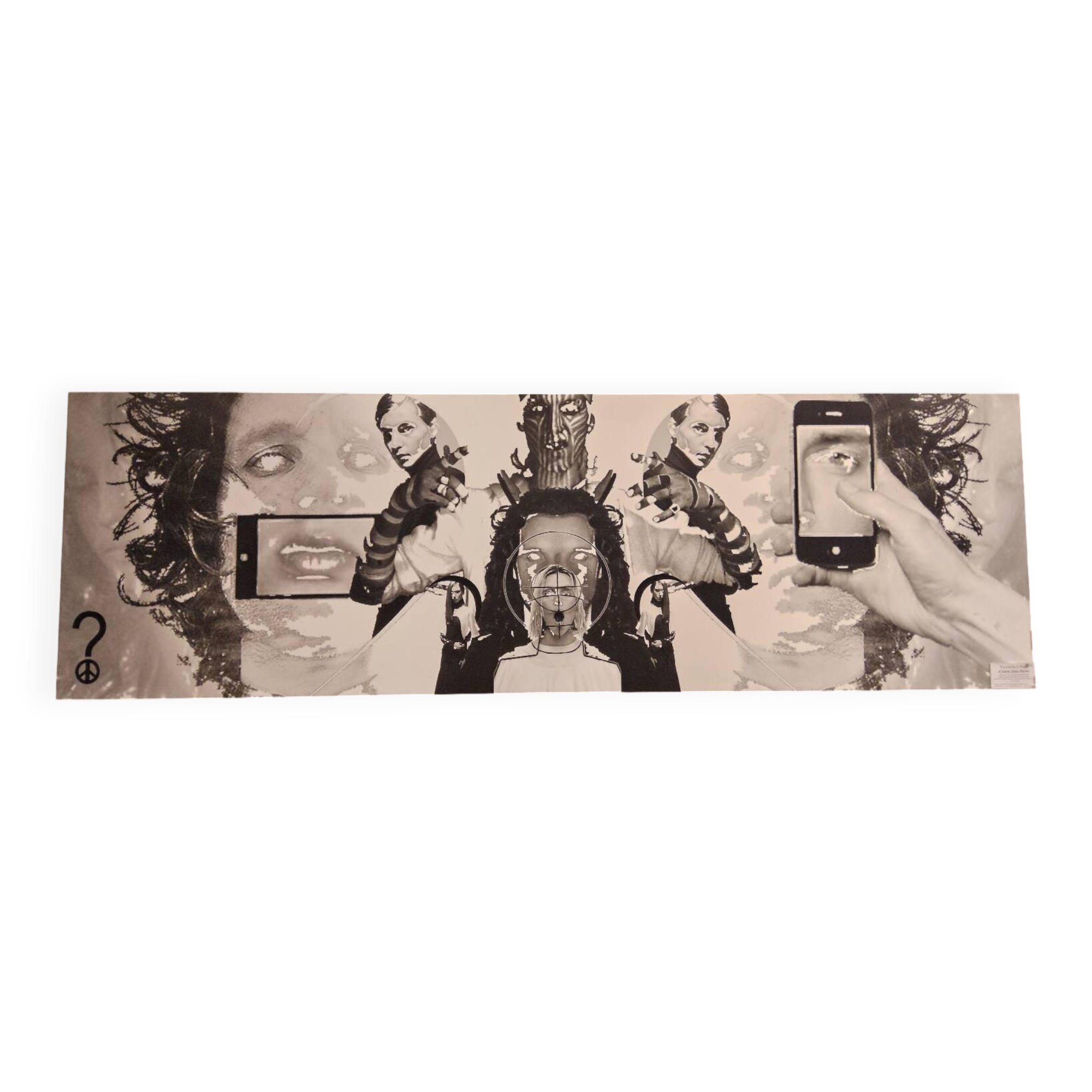 large black and white artworks / photo collage (160x50) phones