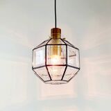 Large Mid-Century Octagonal Glass Ceiling Light from Limburg, Germany, 1960s