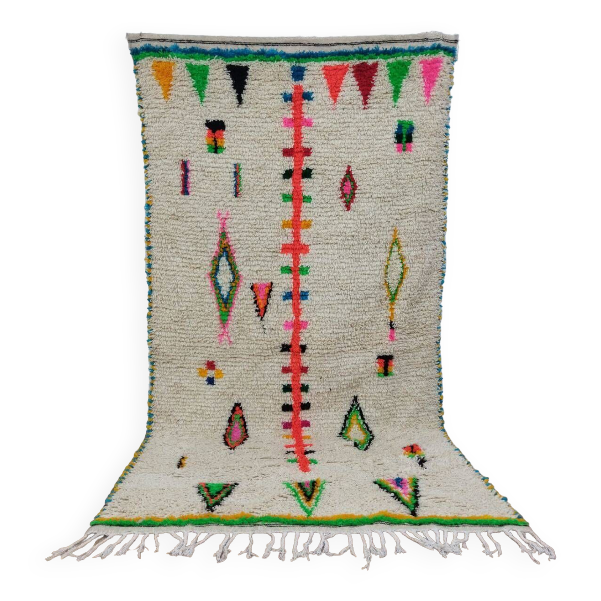 Handmade wool Berber rug 260x135 cm