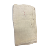 Drap ancien en lin chanvre brodé