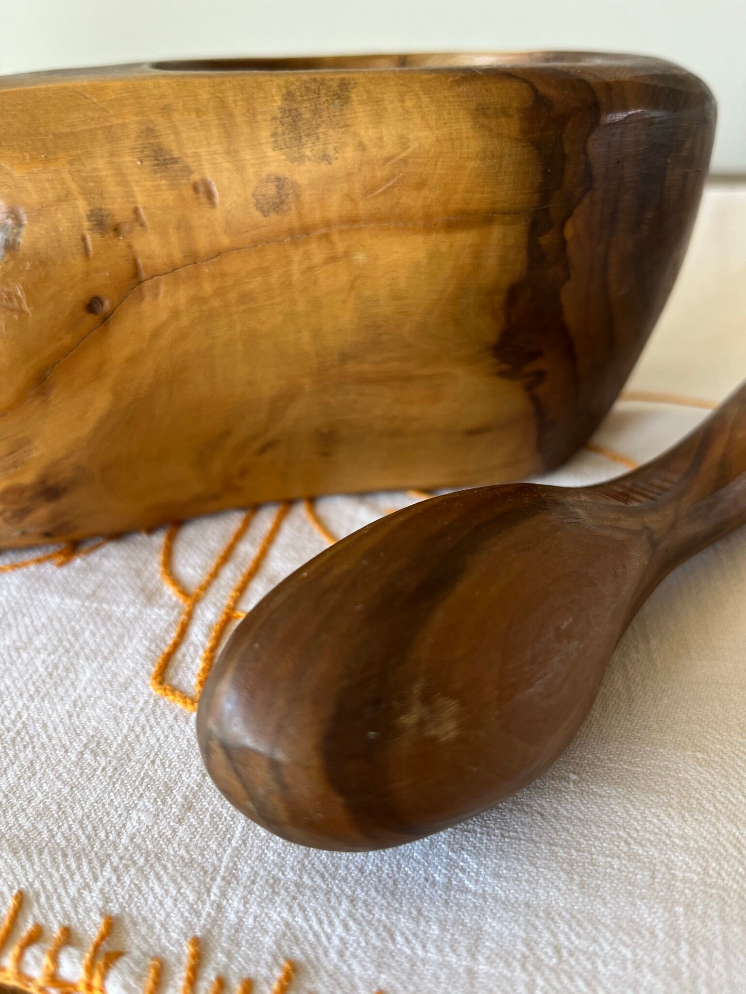 Olive mortar and pestle