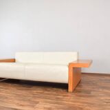 Italian Leather Sofa from Giorgetti, 1980s.