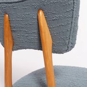 Mid-century butterfly dining chair, grey bouclé, Europe, 1960s