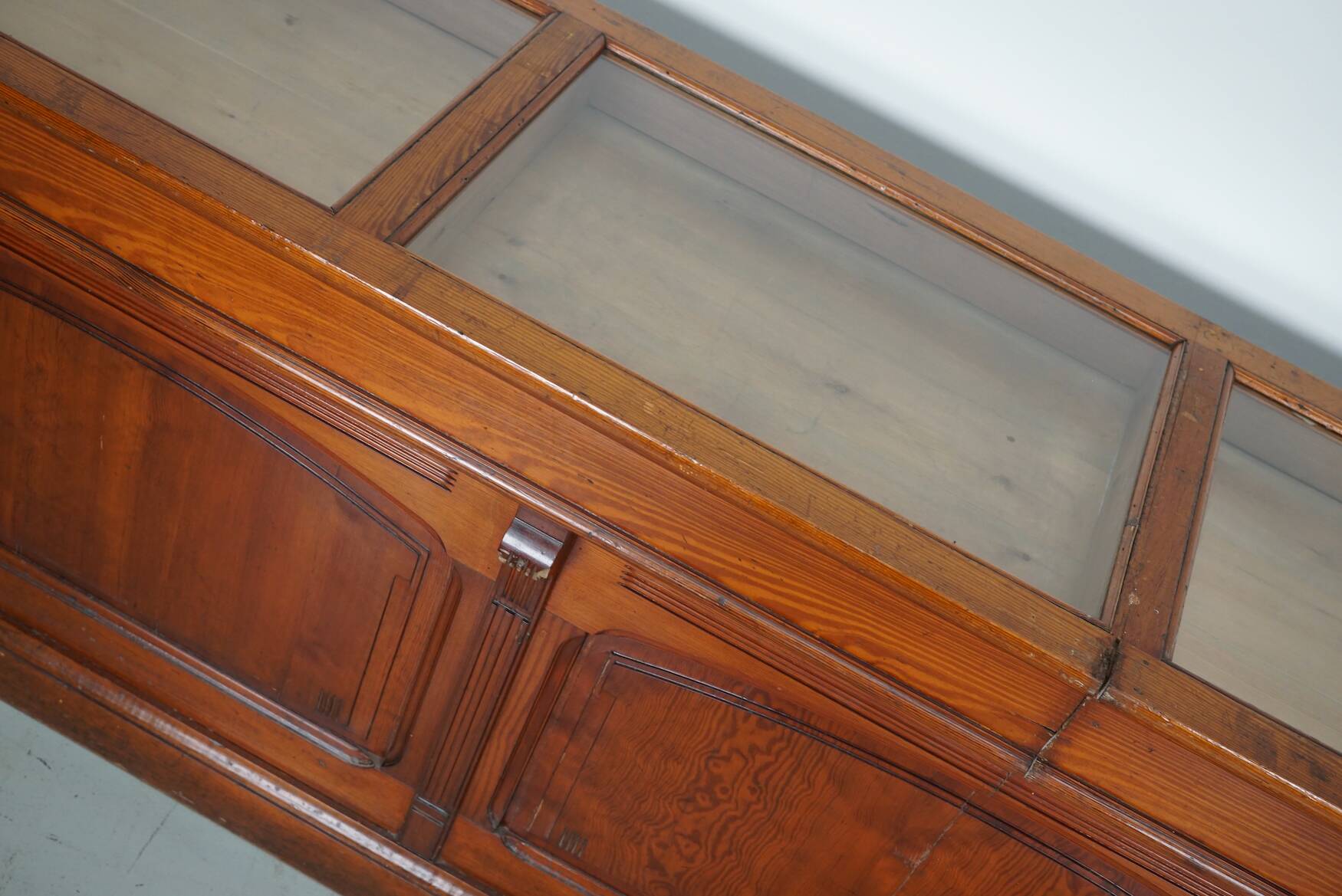 Large Pitch Pine Jewelry Counter/Cabinet, Paris, France, 1930s