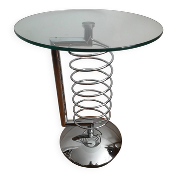 Chrome and glass side table vintage design space age