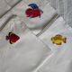 Ensemble de 6 serviettes brodées poissons