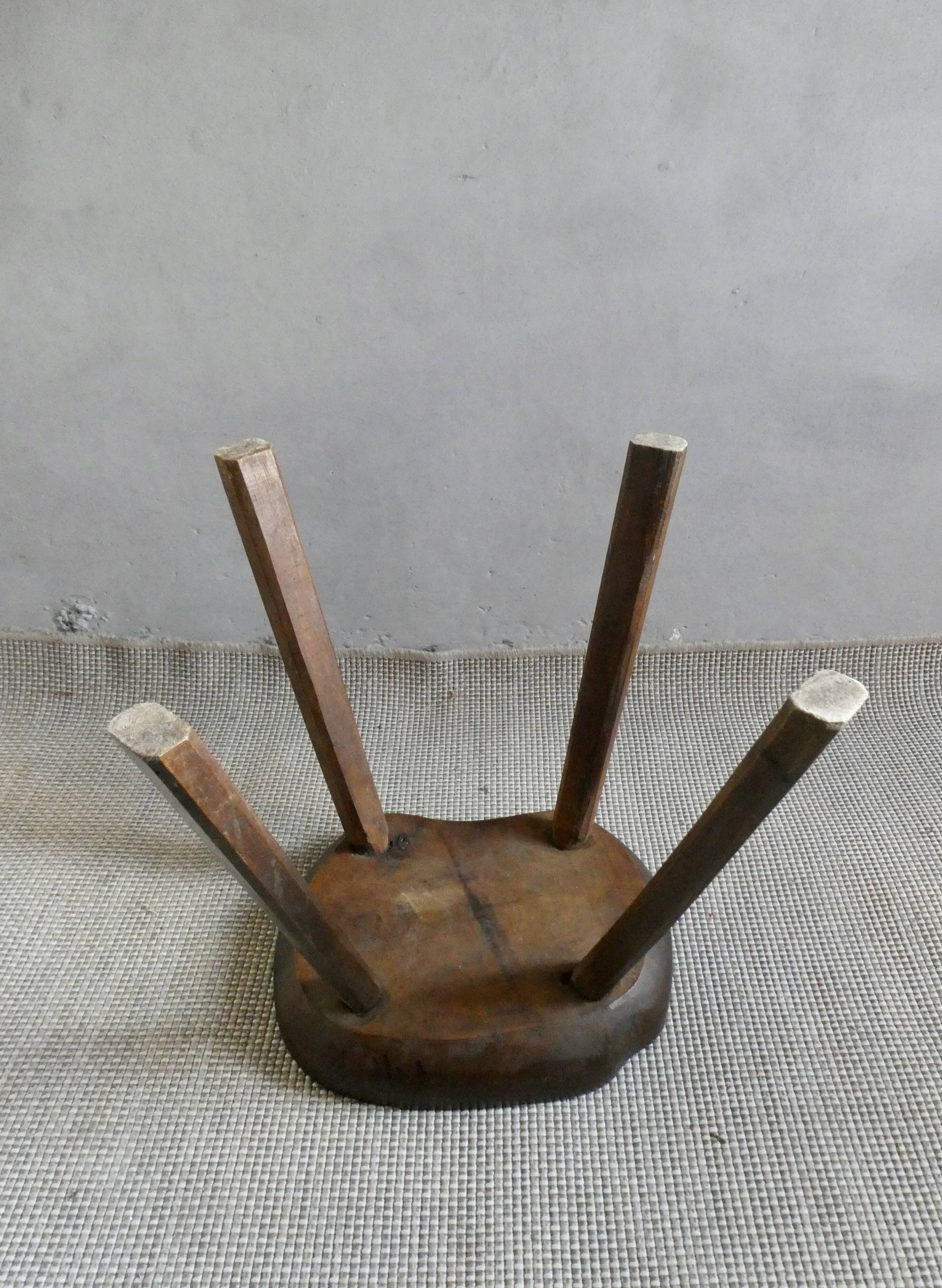 Solid wood stool, folk art