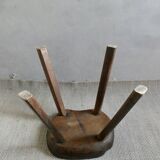Tabouret en bois massif, art populaire