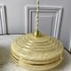 Pair of suspensions in yellow Clichy glass and golden border 40s-50s