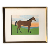 Peinture art équestre naif