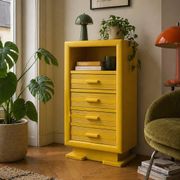 Ochre yellow Art Deco chest of drawers