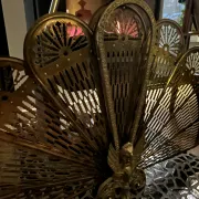 Brass fire screen