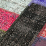 Hand-knotted anatolian contemporary 190 cm x 290 cm multicolor patchwork carpet