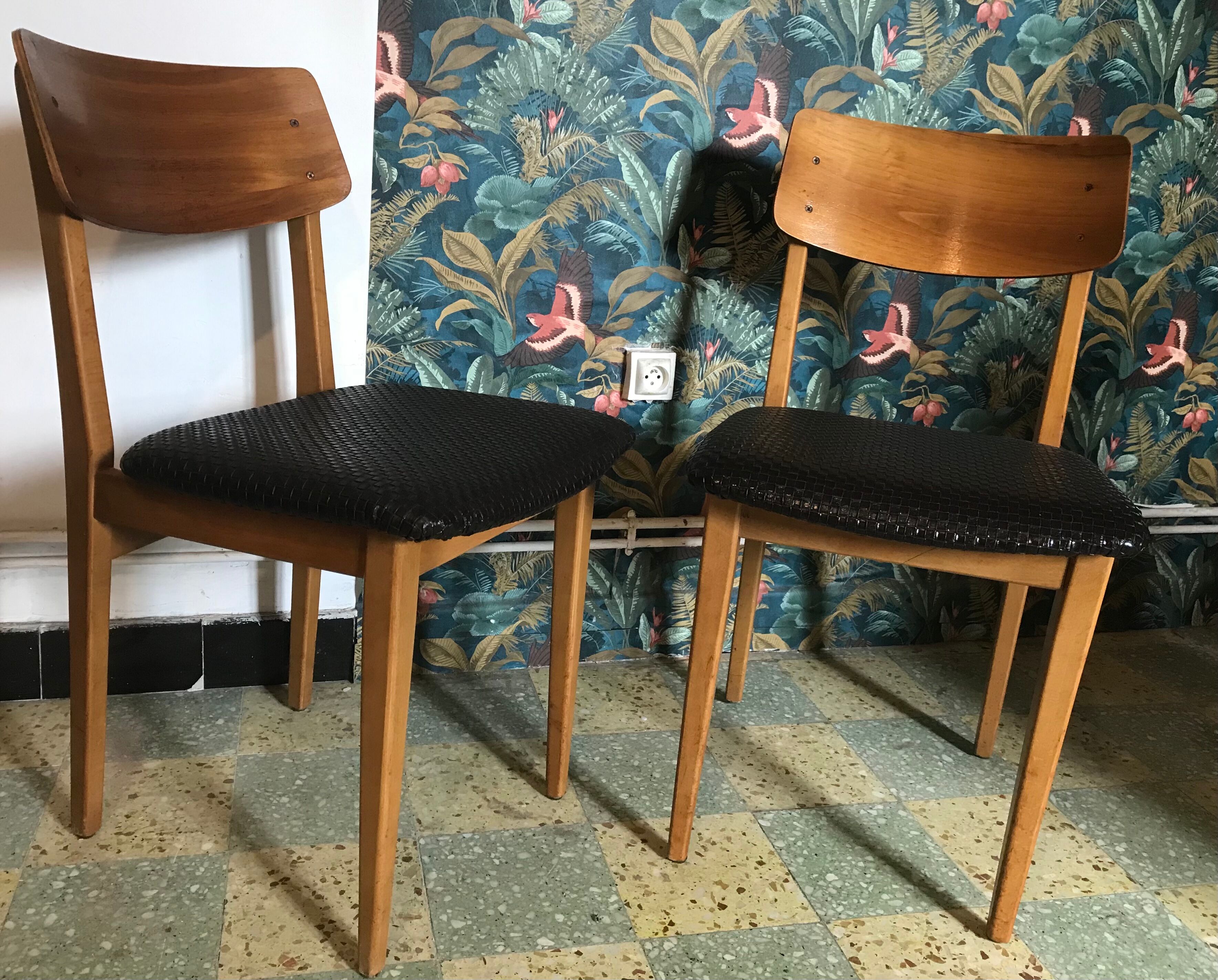 Pair of vintage Scandinavian chairs 1960's