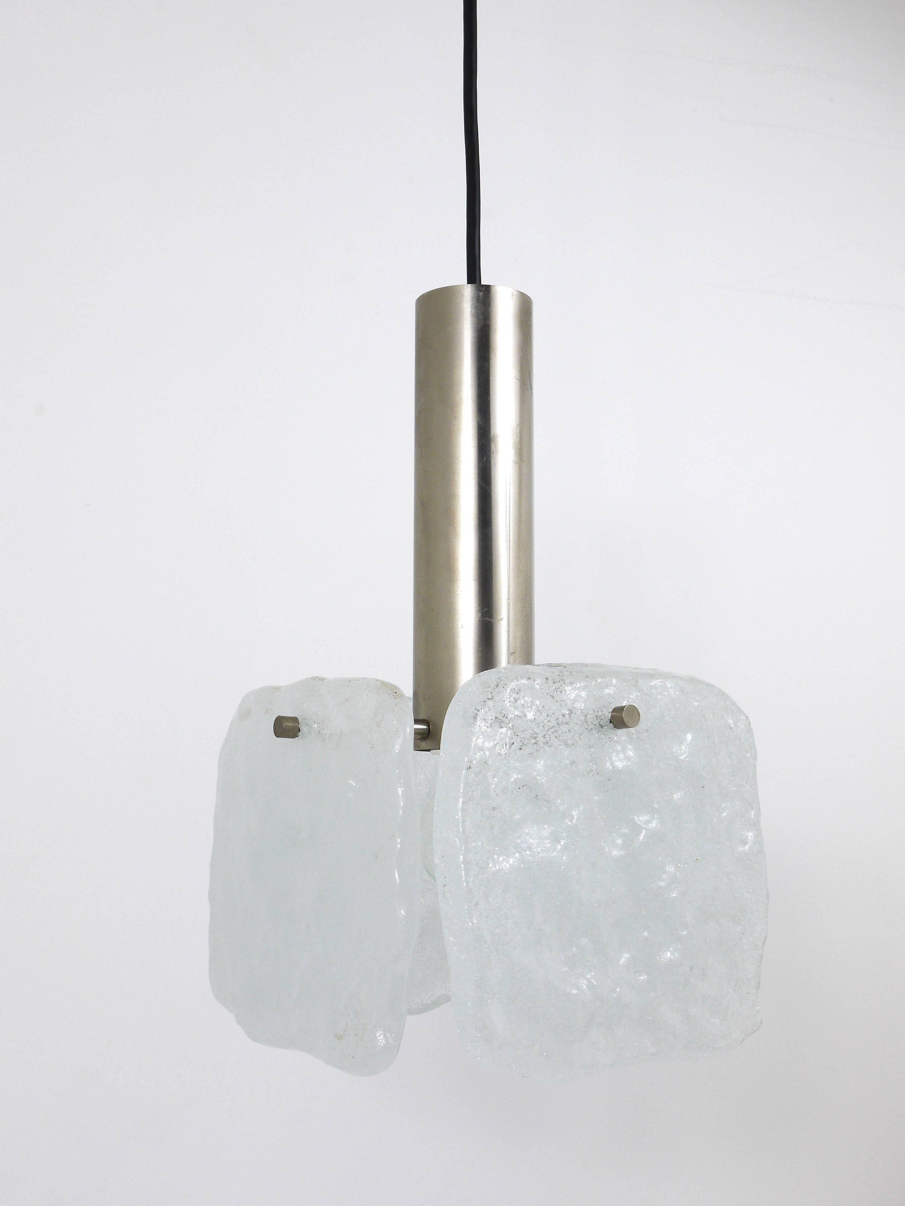 J.T. Kalmar 2x Suspension with frosted glass panels, Austria, 1960s