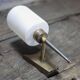 Brass wall light, black lacquered metal and white opal glass, 50s.