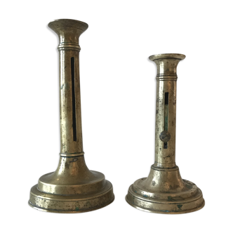 Lot of 2 old candlesticks