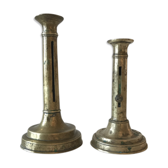 Lot de 2 bougeoirs anciens