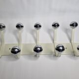 Vintage wall coat rack, five hooks, 70s