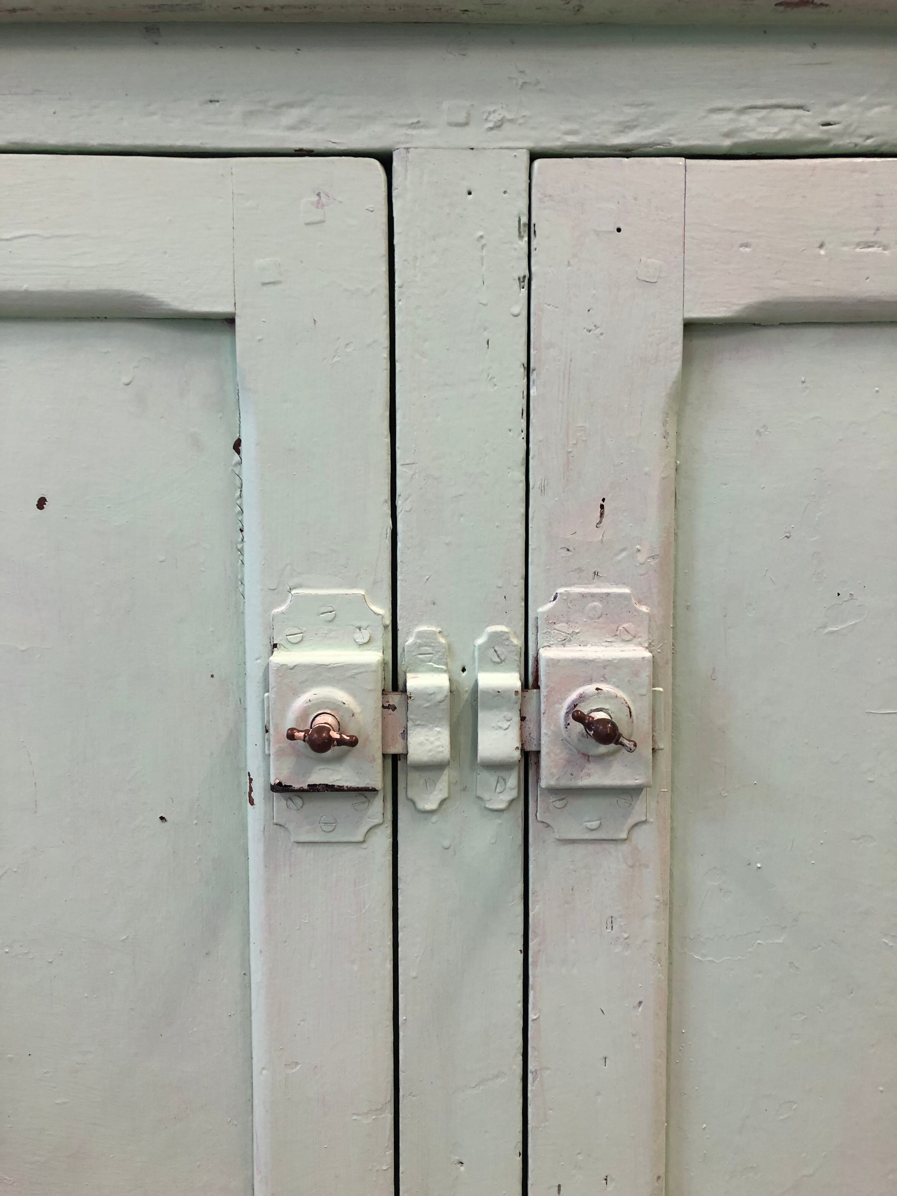 Low green patinated furniture