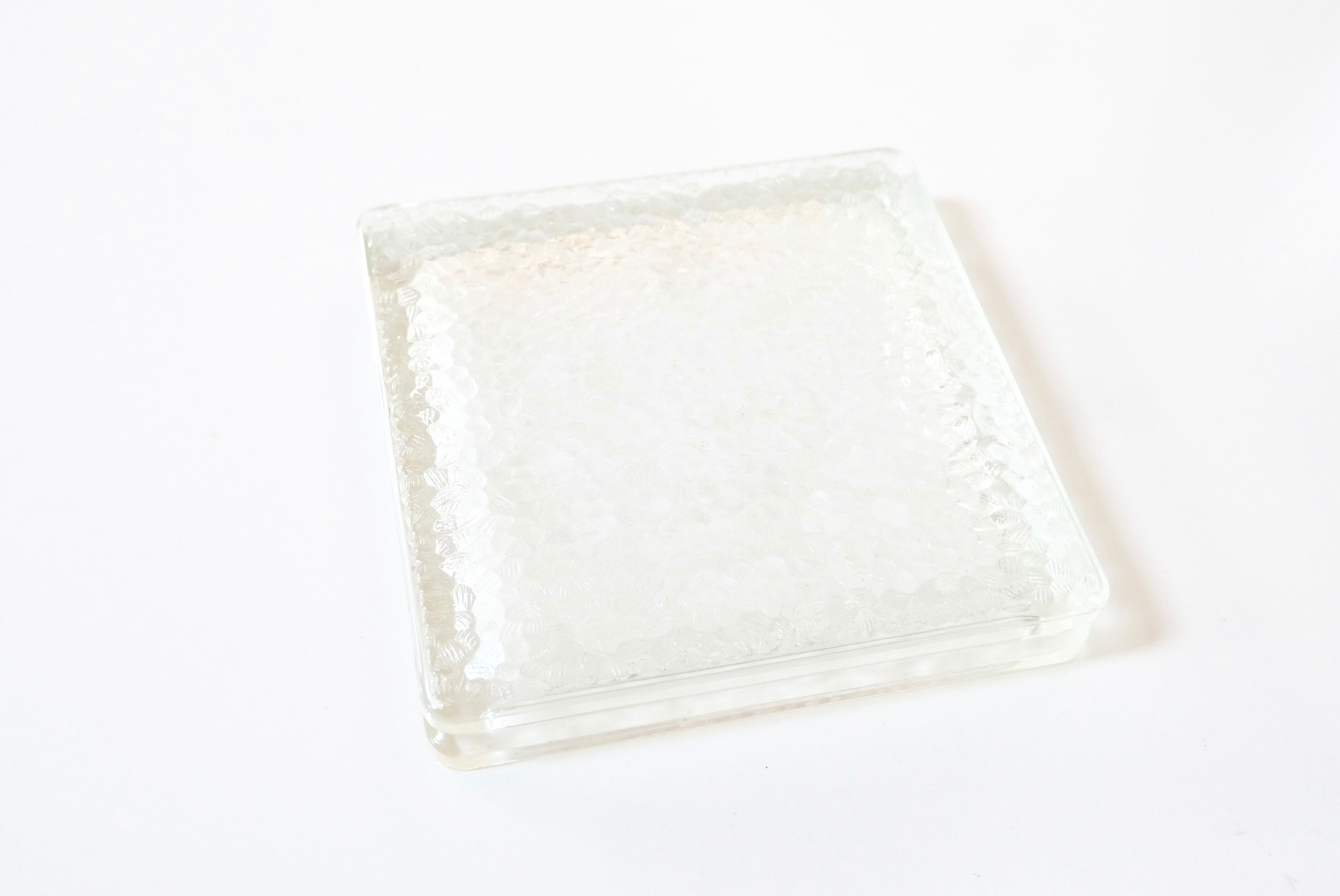 Square trinket bowl in tempered glass, 50s