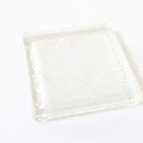Square trinket bowl in tempered glass, 50s