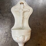 Bénitier en faïence Boch frères Kéramis, XIXème
