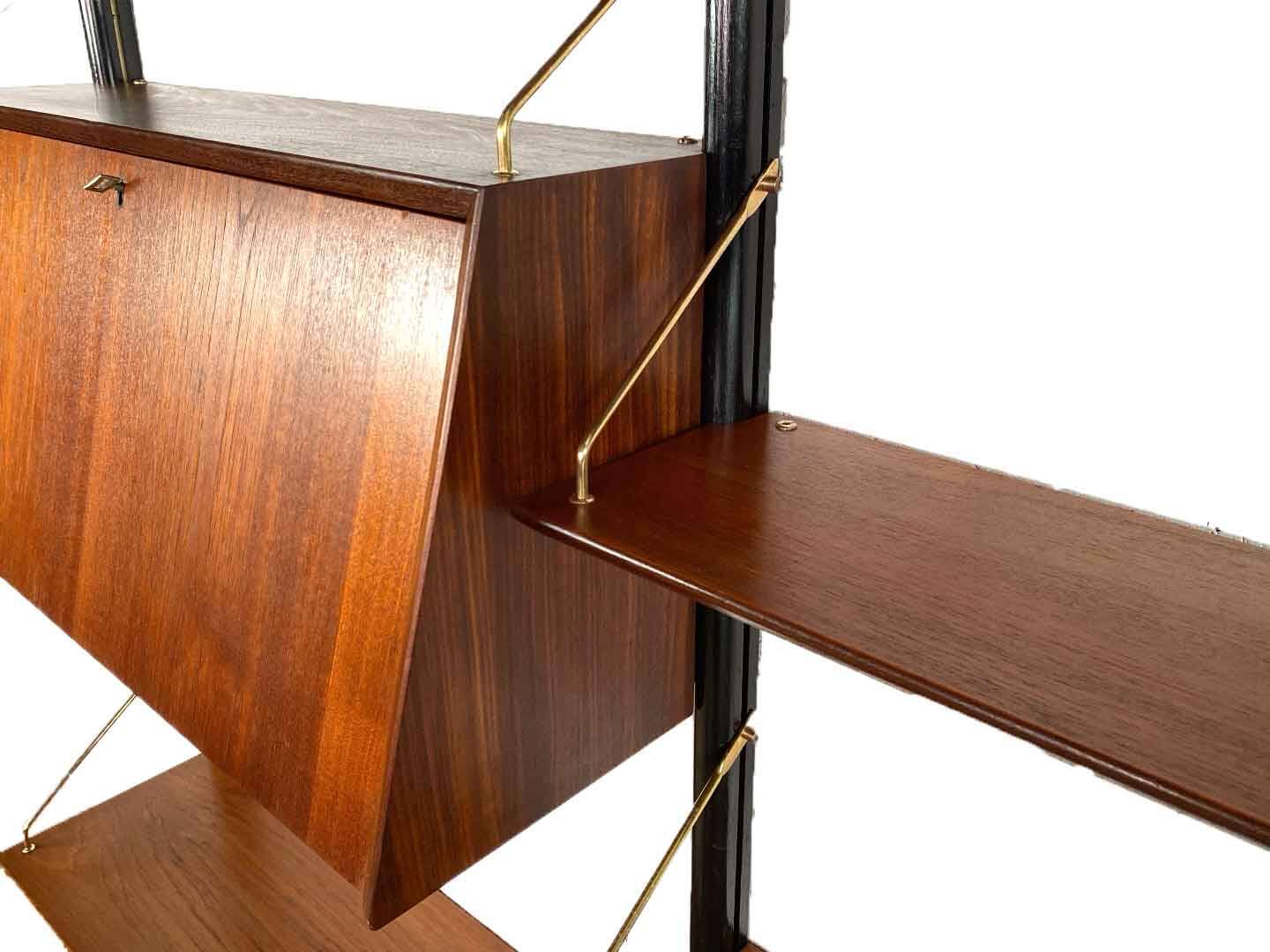 Vintage wall unit with two desks by Louis van Teeffelen for Wébé, 1950s