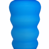 Paire de vases en satin bleu, verre de Murano vintage