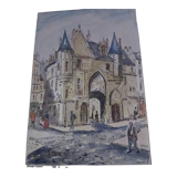 Watercolour drawing of Old Paris, ' Hôtel des Sens '