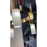 Contemporary Gold Ring Chandelier With Gradient White and Carrara Marble Glasses by Simoeng