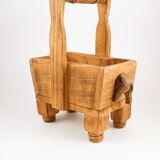 Cache pot indien d'éléphant en bois années 40