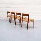 Niels Möller Model 75 Paper Cord Dining Chairs