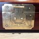 Jewelry box, Chinese jade stone - Wood - Mahogany, Brass