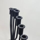 ART POPULAIRE - JUDAICA Menorah Ancien Chandelier 7 bras de lumière en fer forgé