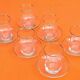 Tea service for 6 glasses / 6 saucers, transparent glass with gilding.