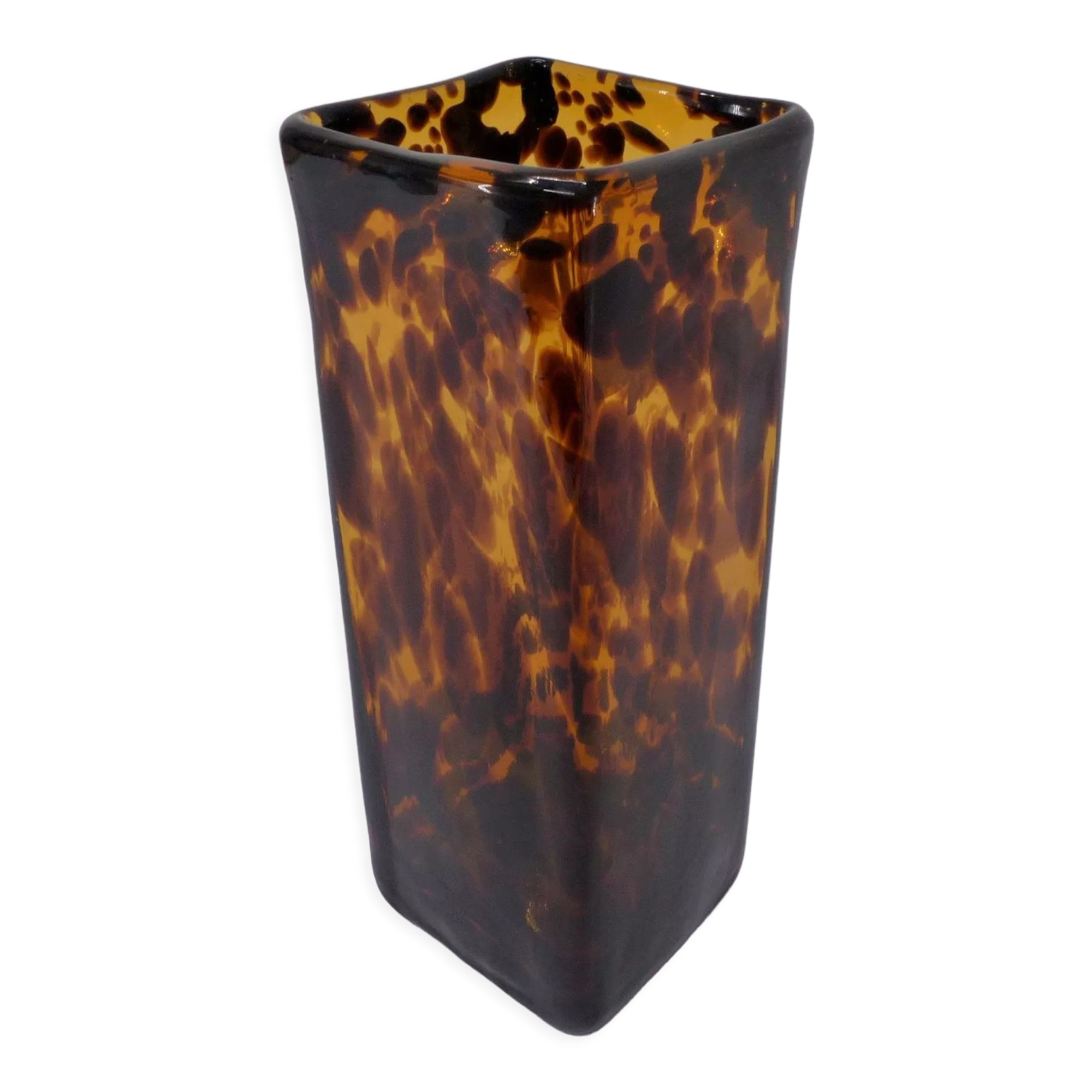 Amber Murano glass vase