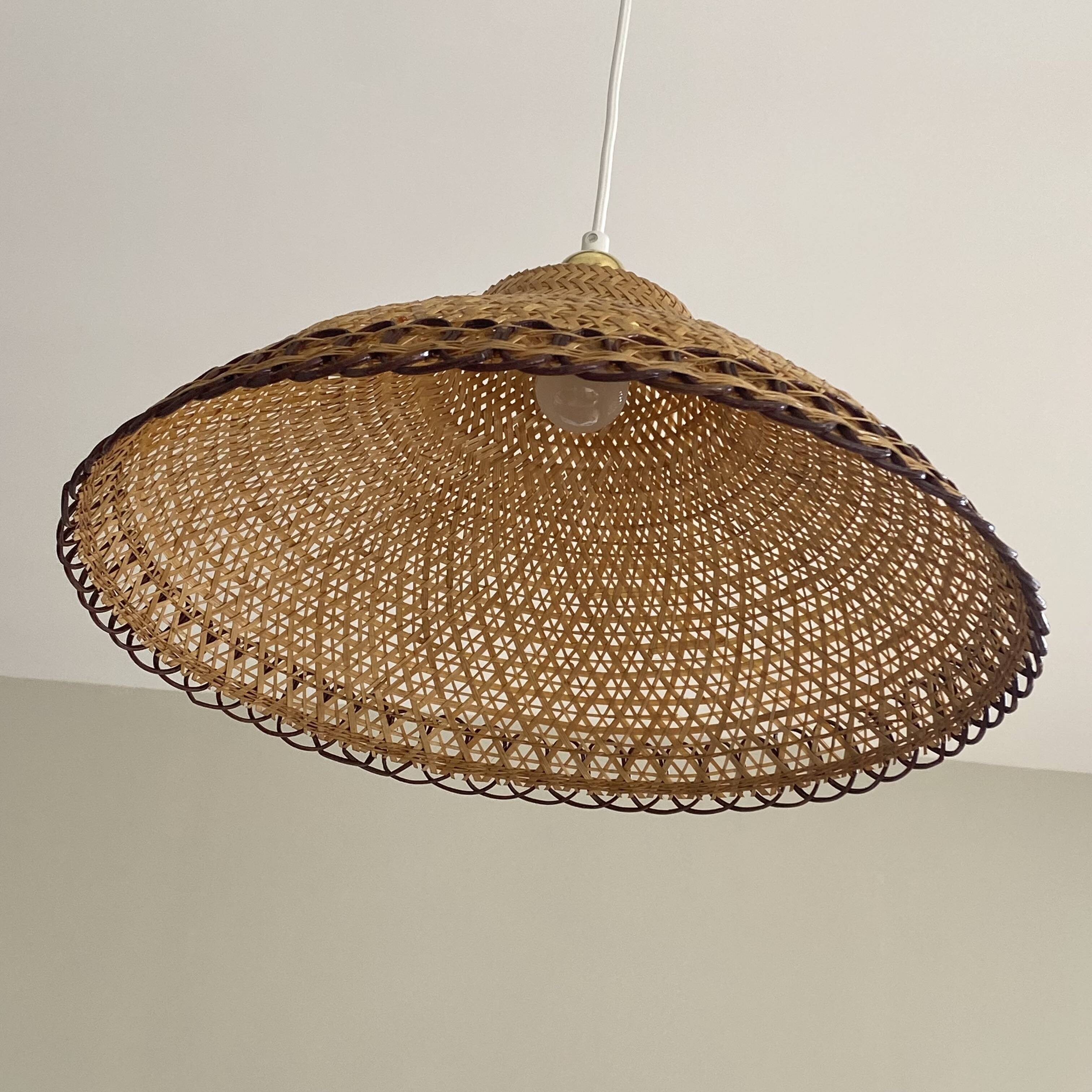 Vintage rattan chandelier pendant light decoration